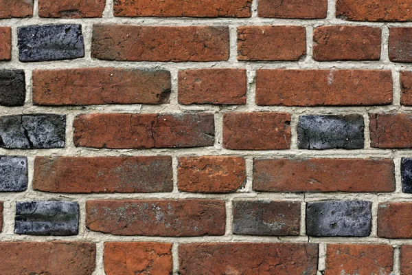 Старая Кирпичная Стена Гранж Фок Стена Красных Выветриваемых Кирпичей — стоковое фото