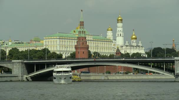 Moskou. Uitzicht op het Kremlin en het centrum van de stad. — Stockvideo