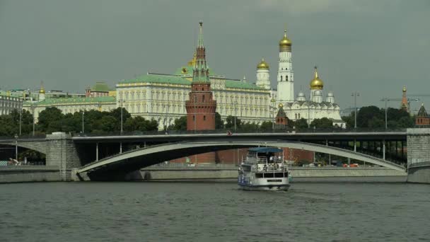 Moskou. Uitzicht op het Kremlin en het centrum van de stad. — Stockvideo