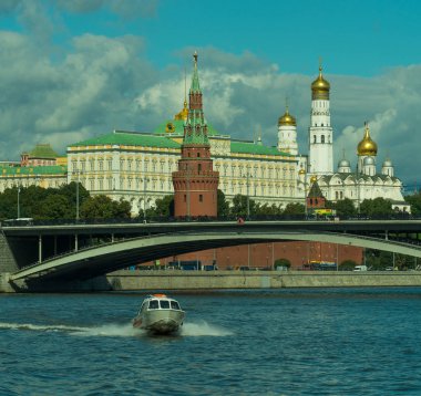 06.08.2016 Moskova. Kremlin ve kent merkezinin görünümü.