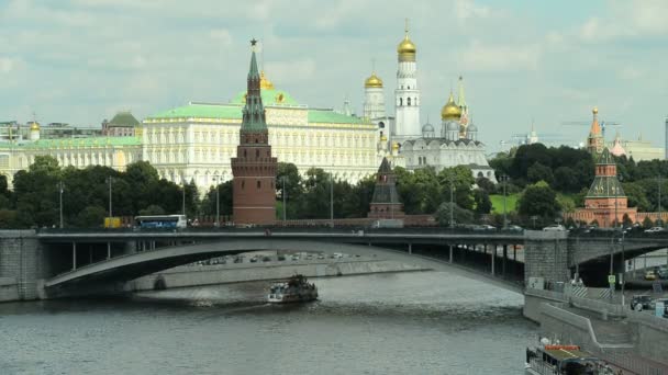 Moskva. Pohled na Kreml a centra města. — Stock video