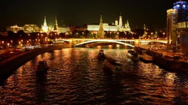 Akşam Moskova. Kremlin ve kent merkezinin görünümü.