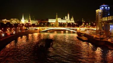 Akşam Moskova. Kremlin ve kent merkezinin görünümü.