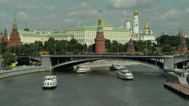 Moskwa. Widok na Kreml i centrum miasta. — Wideo stockowe