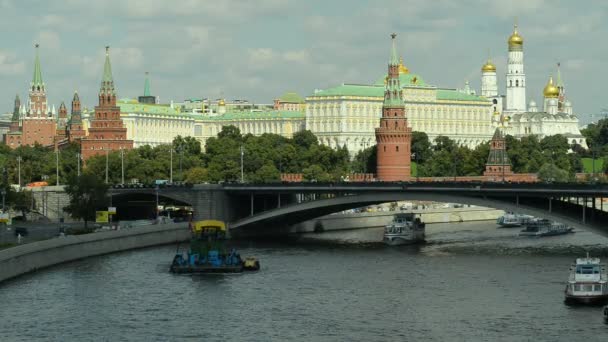 09.08.2016 Москва. Вид на Кремль и центр города . — стоковое видео