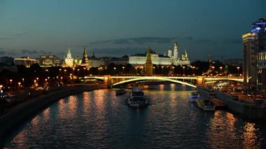 10.08.2016 akşam Moskova. Kremlin ve kent merkezinin görünümü.