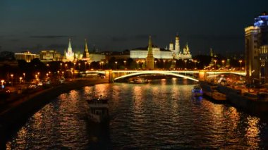 Akşam Moskova. Kremlin ve kent merkezinin görünümü.
