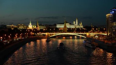 Akşam Moskova. Kremlin ve kent merkezinin görünümü.