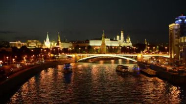 Akşam Moskova. Kremlin ve kent merkezinin görünümü.