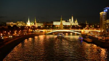 Akşam Moskova. Kremlin ve kent merkezinin görünümü.