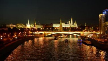 Akşam Moskova. Kremlin ve kent merkezinin görünümü.