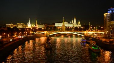 Akşam Moskova. Kremlin ve kent merkezinin görünümü.