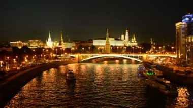 Akşam Moskova. Kremlin ve kent merkezinin görünümü.