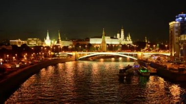 Akşam Moskova. Kremlin ve kent merkezinin görünümü.