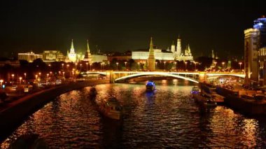 Akşam Moskova. Kremlin ve kent merkezinin görünümü.