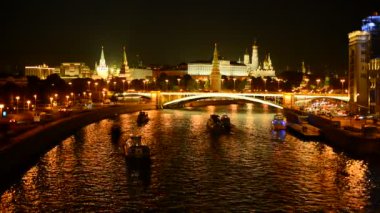 Akşam Moskova. Kremlin ve kent merkezinin görünümü.