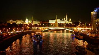 Akşam Moskova. Kremlin ve kent merkezinin görünümü.