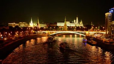 Akşam Moskova. Kremlin ve kent merkezinin görünümü.