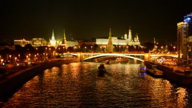 Akşam Moskova. Kremlin ve kent merkezinin görünümü.