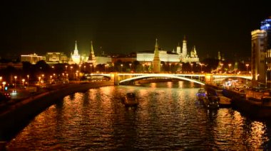 Akşam Moskova. Kremlin ve kent merkezinin görünümü.