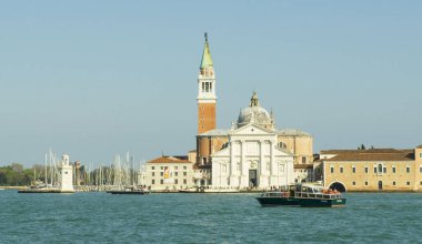 15.04.2019. İtalya. Venedik. Giudecca Kanalının Görünümü.