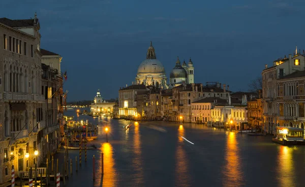 Itália Veneza Vista Noturna Grande Canal — Fotografia de Stock