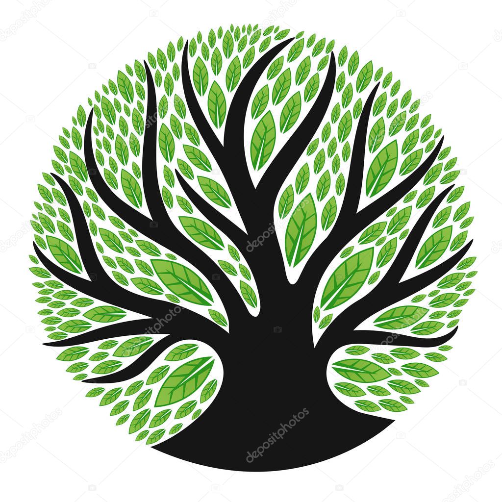Tree Logo isolated in white.