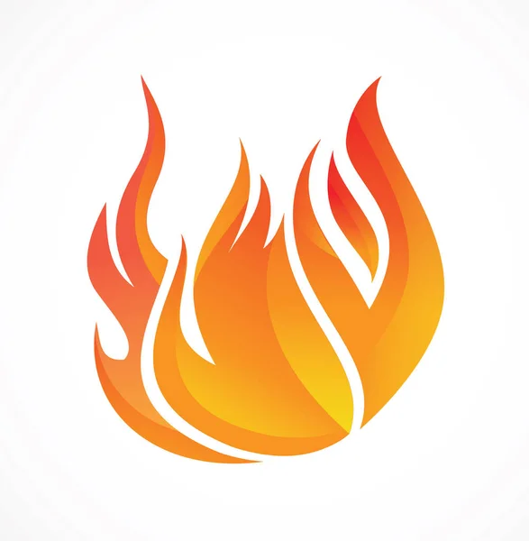 Εικονογράφηση Φορέας Σύμβολο Φωτιά Φλόγα Για Γυαλιστερό Πάνω Από Λευκό — Διανυσματικό Αρχείο