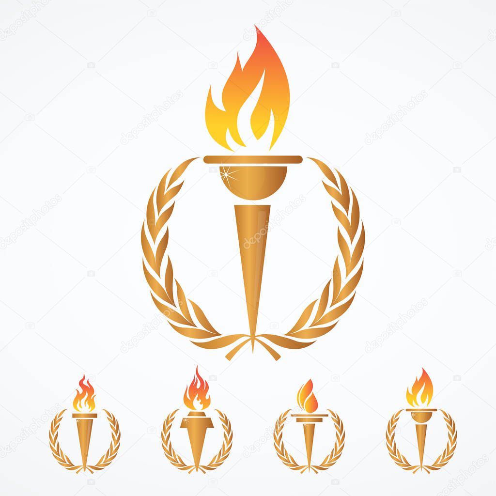 An illustration of olympic fire torch on white background. An additional Vector . Eps file available.