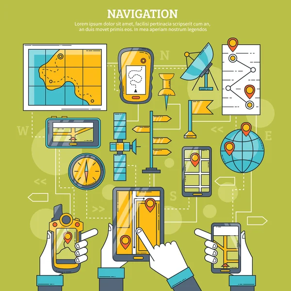 Navigatie vectorillustratie — Stockvector