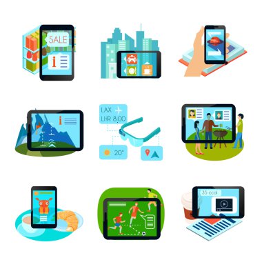 Augmented Reality Icons Set  clipart