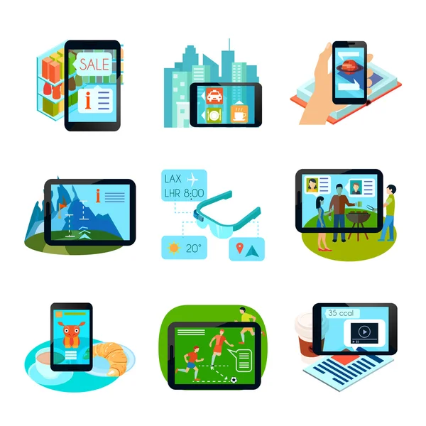 Augmented Reality Icons Set — Stock Vector