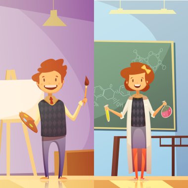 Çocuklar eğitim 2 dikey çizgi film afiş 