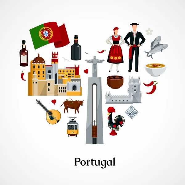 Portugal Flat Illustration — Stock Illustration Portugal Flat Illustration Stock Vector