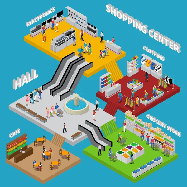 Composição do Shopping Center — Vetor de Stock