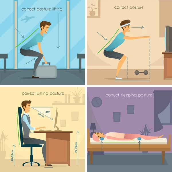 Posture 2x2 Design Concept Royalty Free Stock Illustrations