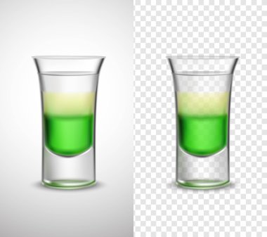 Renkli cam saydam afiş alkol içecekler 