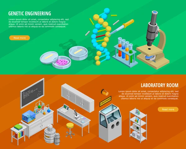 Ensemble de bannières horizontales scientifiques — Image vectorielle