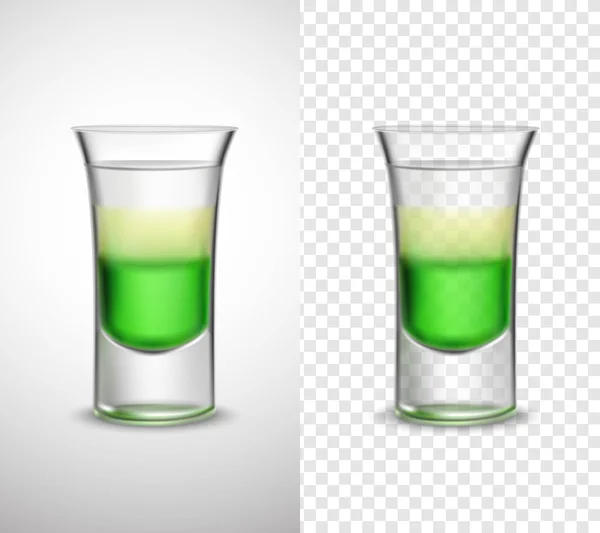 Bebidas alcohólicas Vidrio coloreado Banners transparentes — Vector de stock