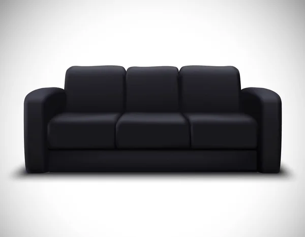Cartel interior del sofá del elemento realista de la maqueta — Vector de stock