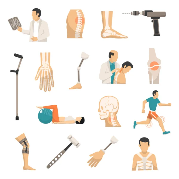 Orthopedics Color Icons Set — Stock Vector