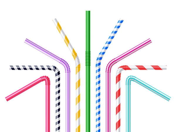 Drinking Straws Realistic Illustration