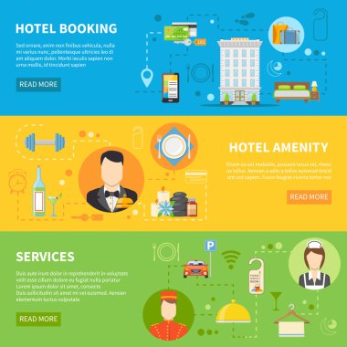 Hotel Service Banners Set clipart