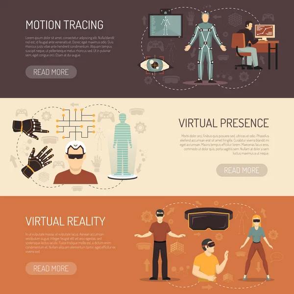 Jogos de realidade virtual Banners — Vetor de Stock