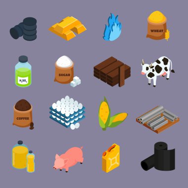 Commodity Icons Set clipart