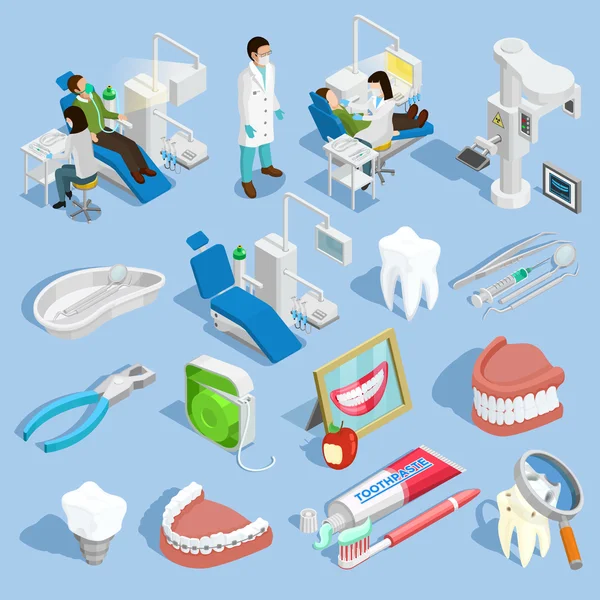 Set de iconos dentistas — Vector de stock