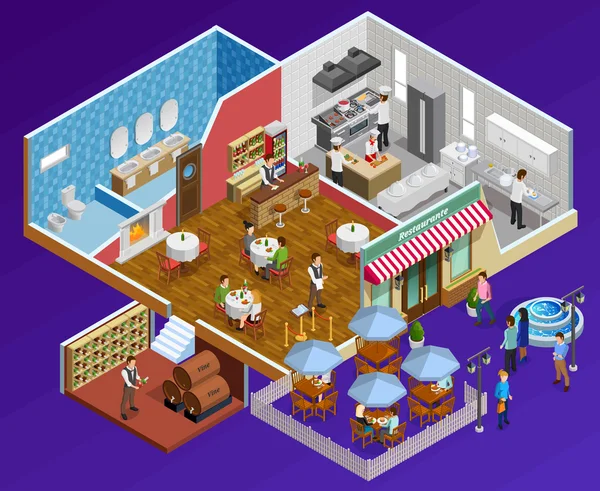 Concept intérieur restaurant — Image vectorielle