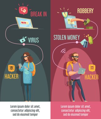 Bilgisayar korsanları 2 Retro dikey çizgi film afiş 