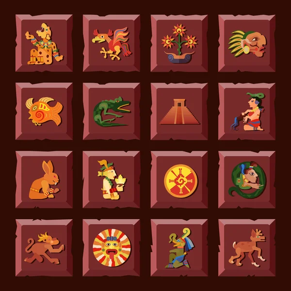 Conjunto de ícones Maya —  Vetores de Stock