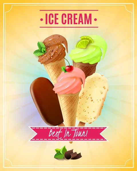 Ilustración del vector de helado — Vector de stock